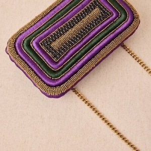 Clutch Joya Malva/ Verde