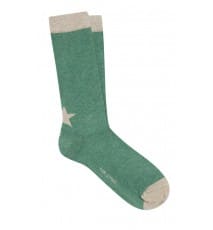 Calcetines de estrella verde/ crudo