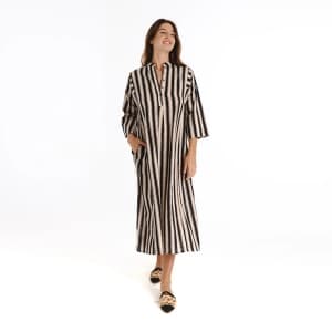 Vestido Kaftan Hampstons | Blanco y negro